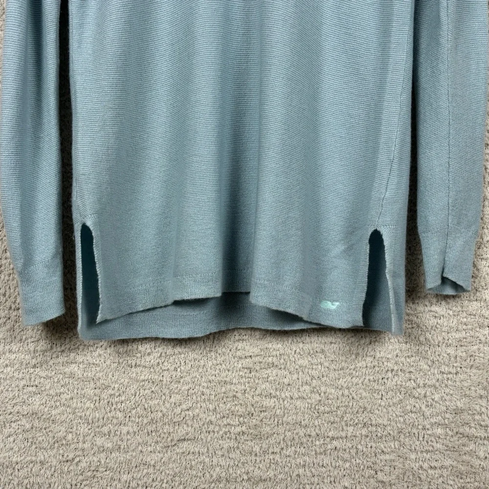 Vineyard Vines Sweater Womens S Blue Merino Wool Long Sleeve Knit Pull Over Logo